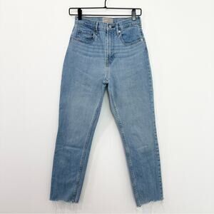 Everlane High Waisted Straight Leg Denim Pant Raw Hem size 27